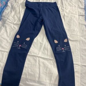 Mini Boden Girls cat embroidered leggings size 7-8y